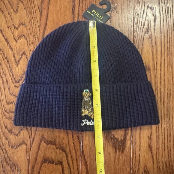 Polo Ralph Lauren Beanie Embroidered Logo Golden Retriever Dog Blue PC1382 NWT - Picture 9 of 13